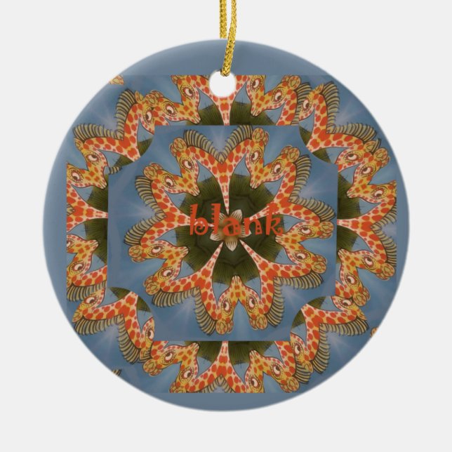 Giraffe Abstract Art Print Ceramic Ornament (Front)