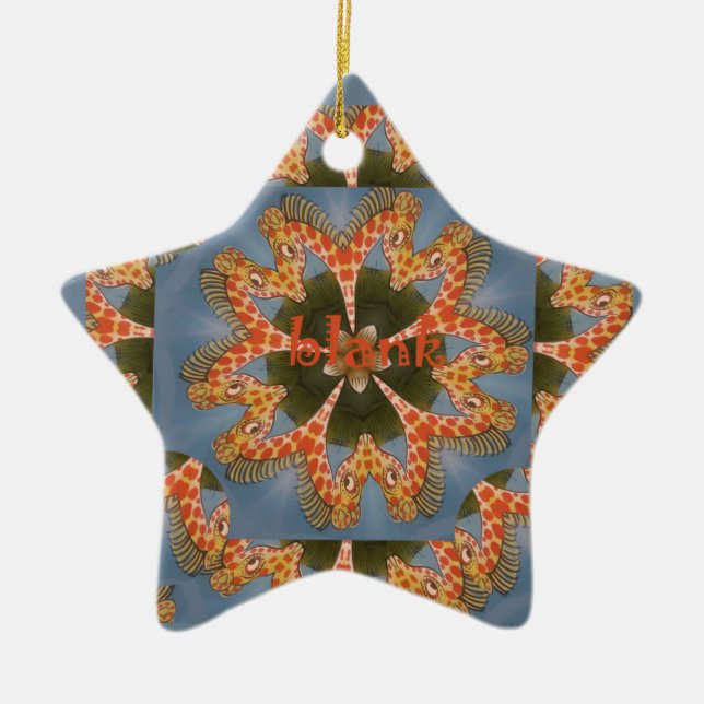 Giraffe Abstract Art Print Ceramic Ornament (Front)