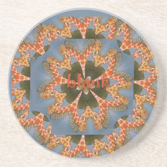 Giraffe Abstract Art Print Coaster (Front)