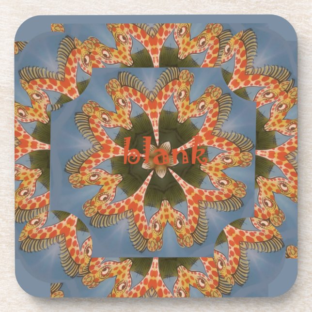 Giraffe Abstract Art Print Coaster (Front)
