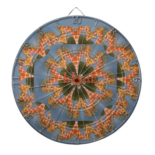 Giraffe Abstract Art Print Dartboard (Front)