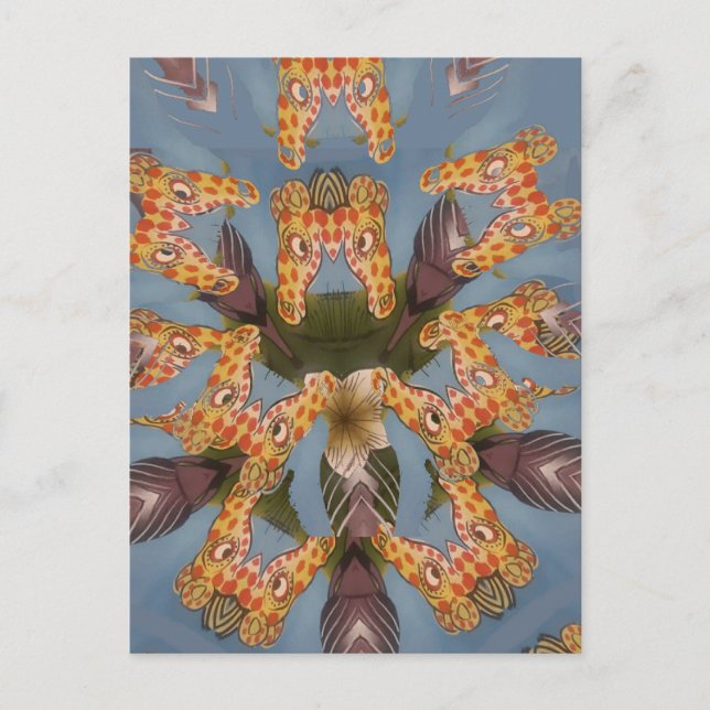 Giraffe Abstract Art Print Postcard (Front)