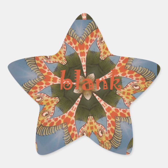 Giraffe Abstract Art Print Star Sticker (Front)