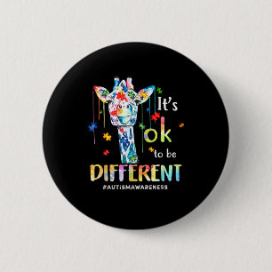 Giraffe Acceptance Kids Boys Girls Its Ok To Be Di 6 Cm Round Badge