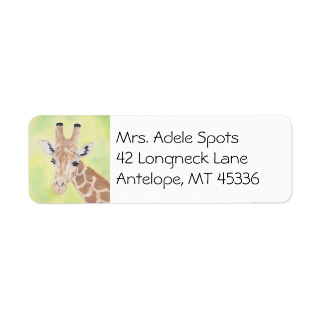 Giraffe address label return address label (Front)
