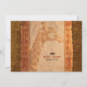 Giraffe African Safari Wedding Invitation
