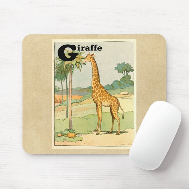 Giraffe Alphabet Animals Mouse Pad (With Mouse)