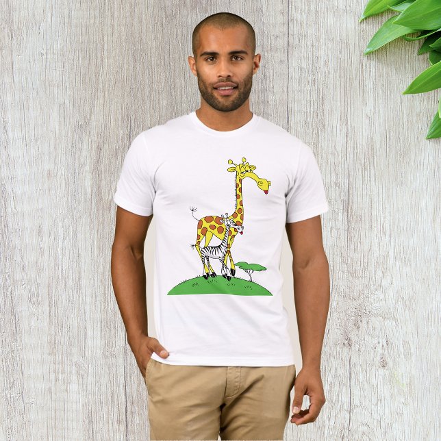 Giraffe And A Zebra Mens T-Shirt (Creator Uploaded)