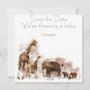 GIRAFFE AND BABY - Invitation