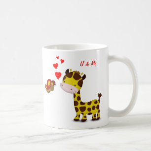 Giraffe and Butterfly in Love Coffee Mug