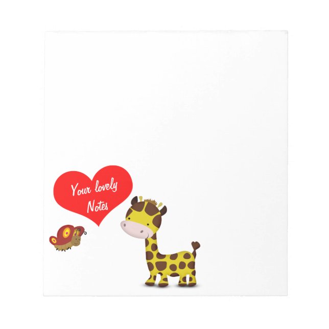 Giraffe and Butterfly Lovely Note (Front)