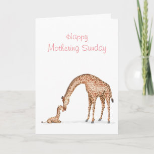 Giraffe and calf Mothering Sunday card