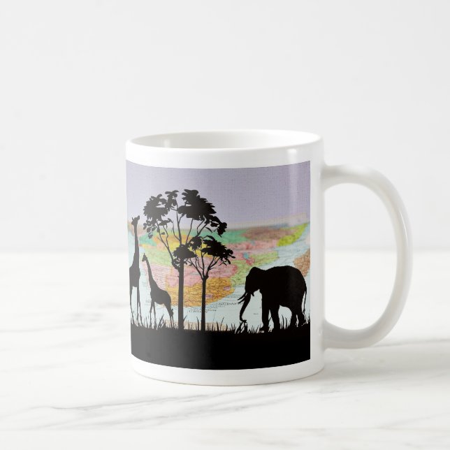 Giraffe and elephant coffee mug (Right)