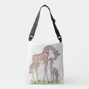 Giraffe and Her Calf Crossbody Bag