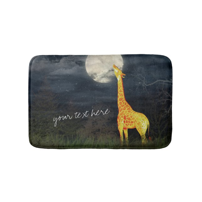 Giraffe and Moon | Custom Bath Mat (Front)