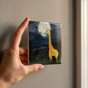 Giraffe and Moon Custom Ceramic Photo Tile