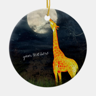 Giraffe and Moon   Custom Ornament Decoration