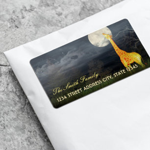 Giraffe and Moon   Custom Shipping / Address Label