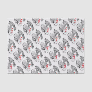 Giraffe and Santa Claus Christmas Tissue Paper