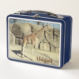Giraffe and Tiger Metal Lunch Box