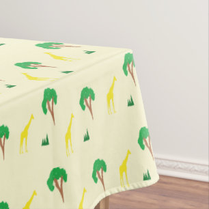 Giraffe and tree pattern tablecloth