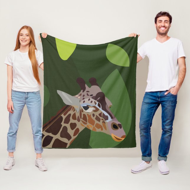 Giraffe Animal Giraffe Fleece Blanket (In Situ)