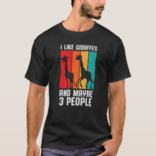 Giraffe Animal  I Like Giraffes And 3 People Intro T-Shirt