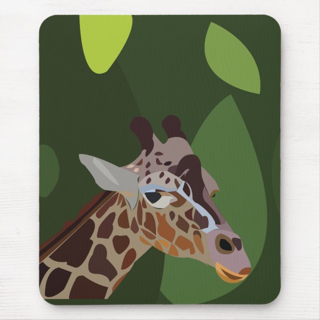 Giraffe Animal Illustration Mouse Pad (Front)