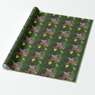 Giraffe Animal Illustration Wrapping Paper