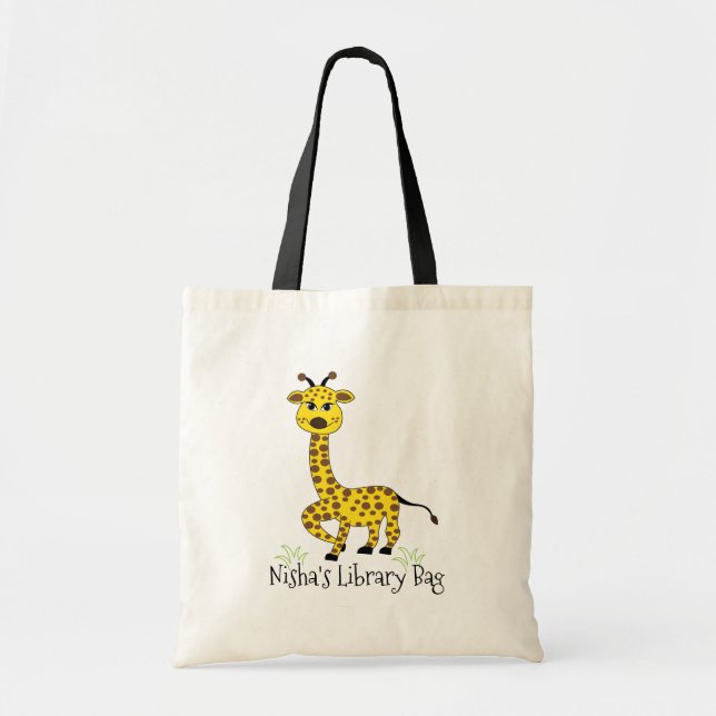 Giraffe Animal Kids Book Library Bag (Front)