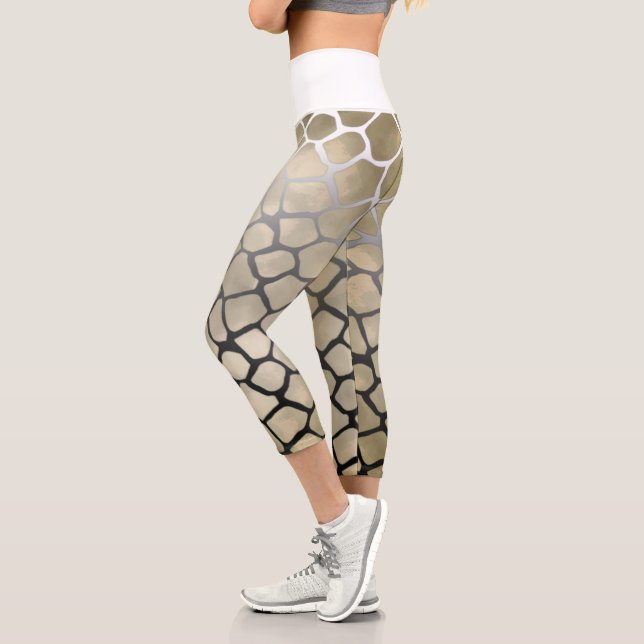 giraffe animal leggings capri (Left)