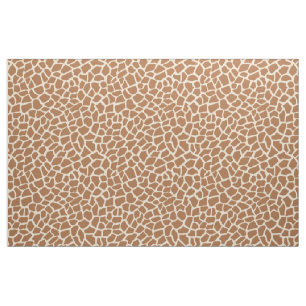 Giraffe Animal Print Light Yellow and Brown Fabric