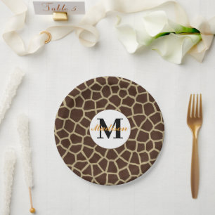 Giraffe Animal Print Paper Plate