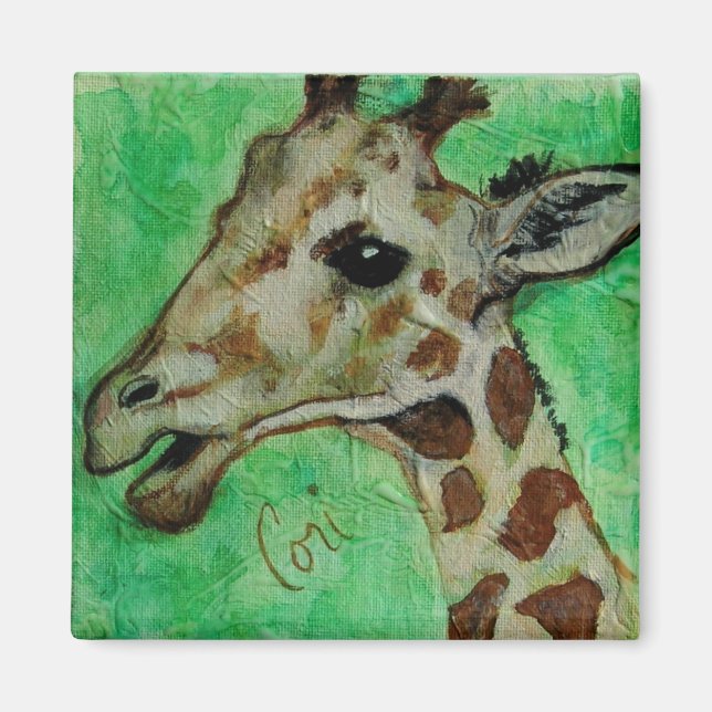 Giraffe Animal Wildlife Art Magnet (Front)