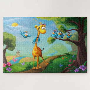 Giraffe animals illustration jigsaw puzzle