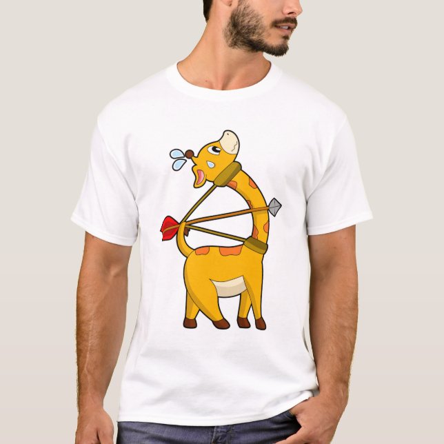 Giraffe Archer Arrow Bow T-Shirt (Front)