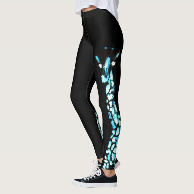 Giraffe Art Funny Wild Animal Leggings (Left)