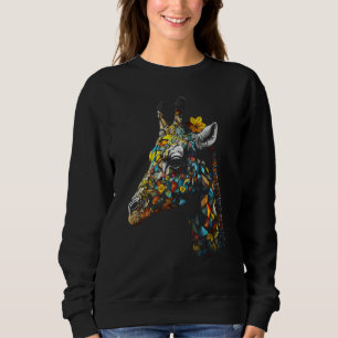 Giraffe Artwork  Animal Colourful Giraffe 1 Sweatshirt