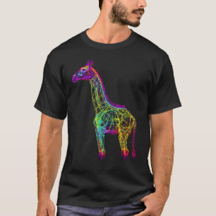 Giraffe Artwork Animal Colourful Giraffe T-Shirt