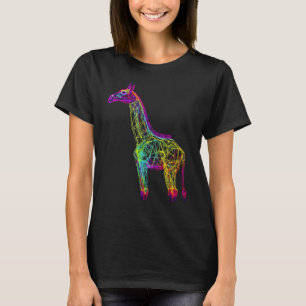 Giraffe Artwork Animal Colourful Giraffe T-Shirt