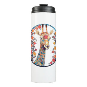 Giraffe Artwork Colourful - Church Blossom Animals Thermal Tumbler