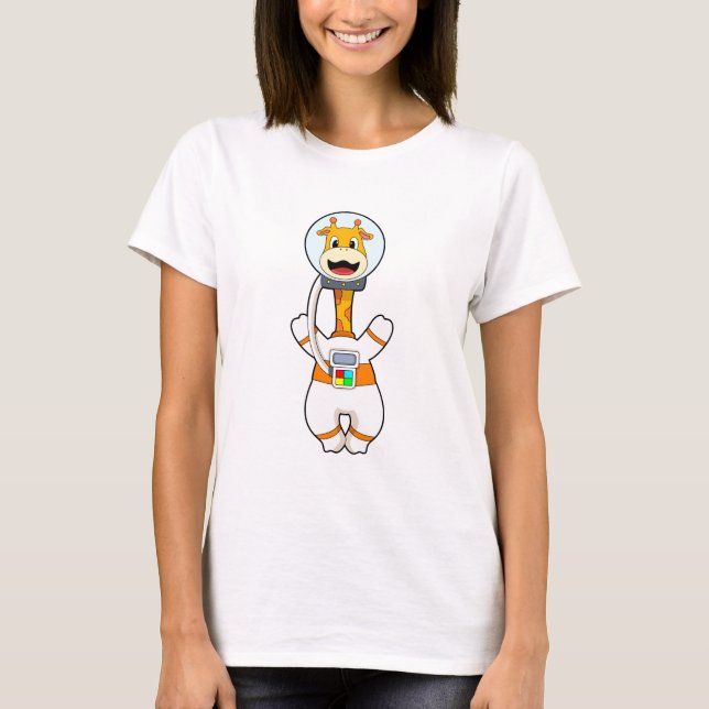 Giraffe as Astronaut in Costume T-Shirt (Front)