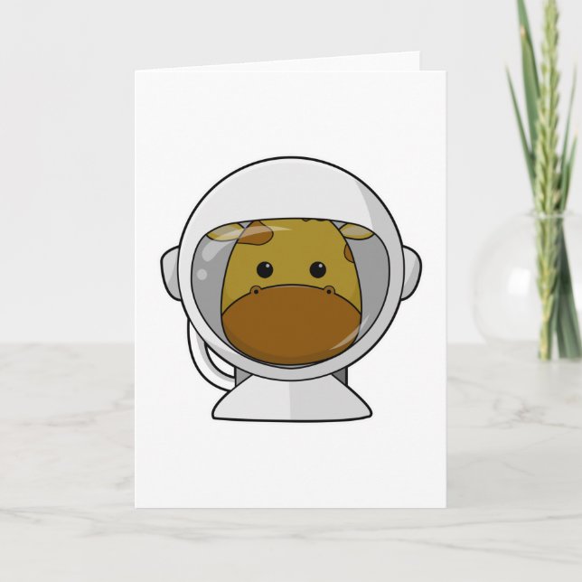 Giraffe as Astronaut with Helmet Card (Front)
