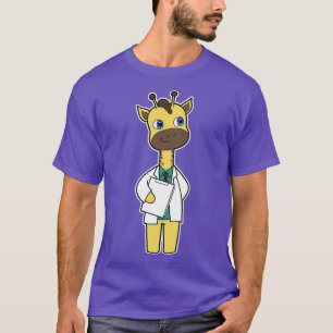 Giraffe as Doctor with Notepad T-Shirt