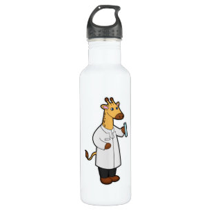 Giraffe as Doctor with Test tube 710 Ml Water Bottle