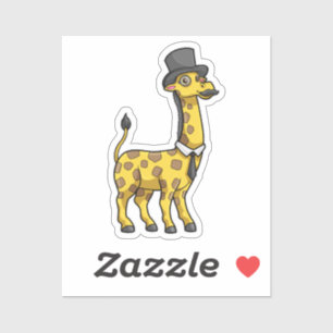 Giraffe as Gentleman with Hat, Tie and Moustache