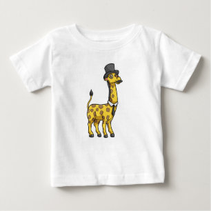 Giraffe as Gentleman with Hat, Tie and Mustache Baby T-Shirt