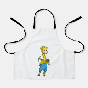 Giraffe as Miner with Pickaxe Apron