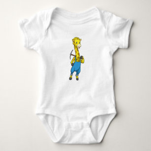 Giraffe as Miner with Pickaxe Baby Bodysuit