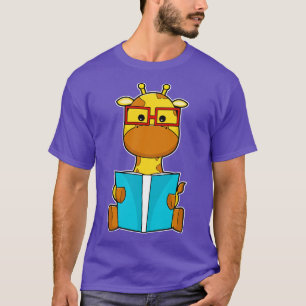 Giraffe as Nerd with Book Glasses T-Shirt